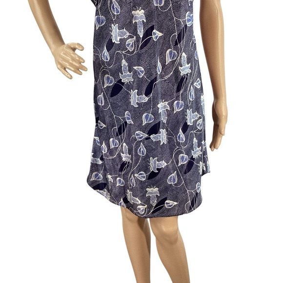 Y2K Floral Bow Strap Slip Dress Nightgown Style Lingerie Aesthetic Small Navy - Picture 3 of 6